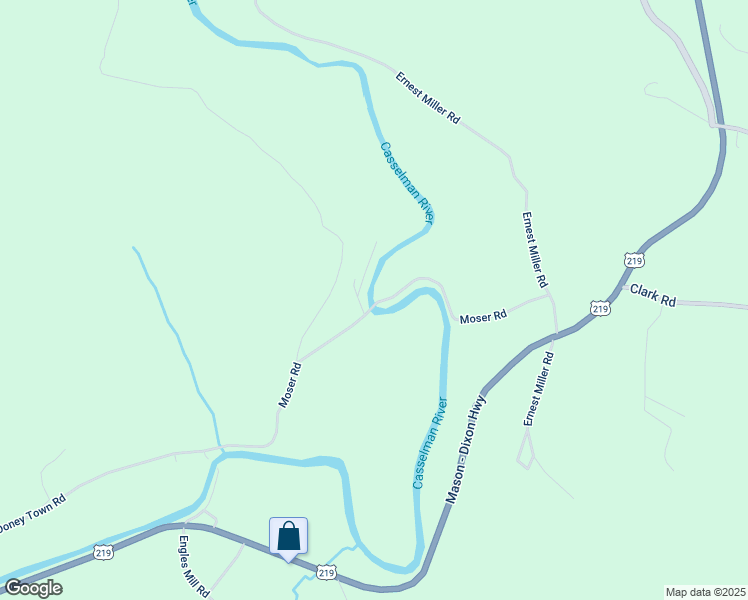 map of restaurants, bars, coffee shops, grocery stores, and more near Moser Road in Somerset County