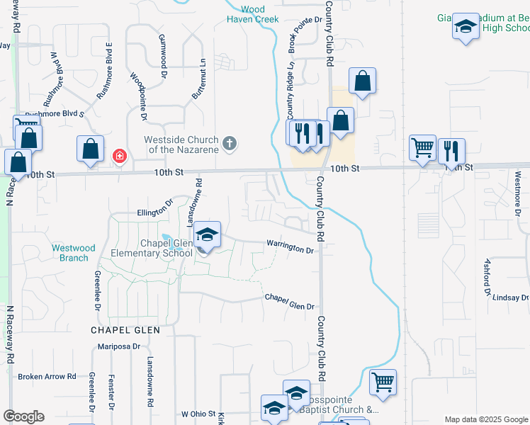 map of restaurants, bars, coffee shops, grocery stores, and more near 8478 Chapel Pines Drive in Indianapolis