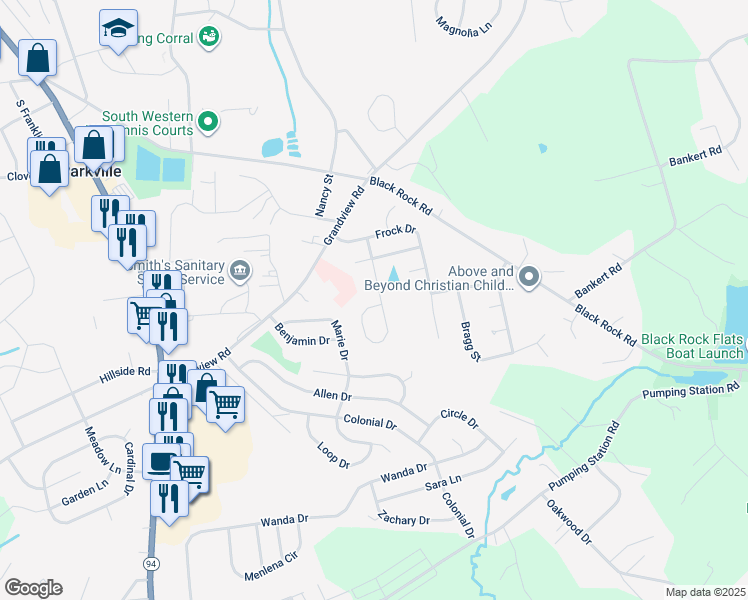 map of restaurants, bars, coffee shops, grocery stores, and more near 198 Pheasant Run Lane in Hanover