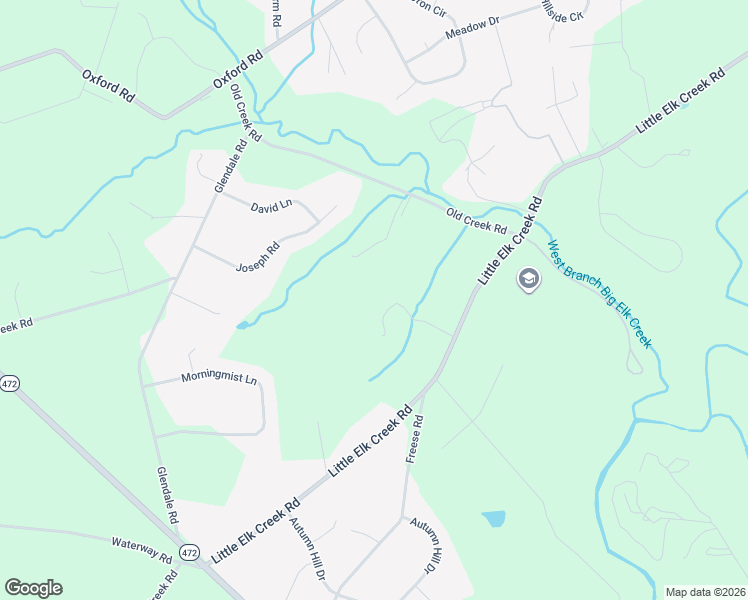 map of restaurants, bars, coffee shops, grocery stores, and more near 560 Little Elk Creek Road in Oxford