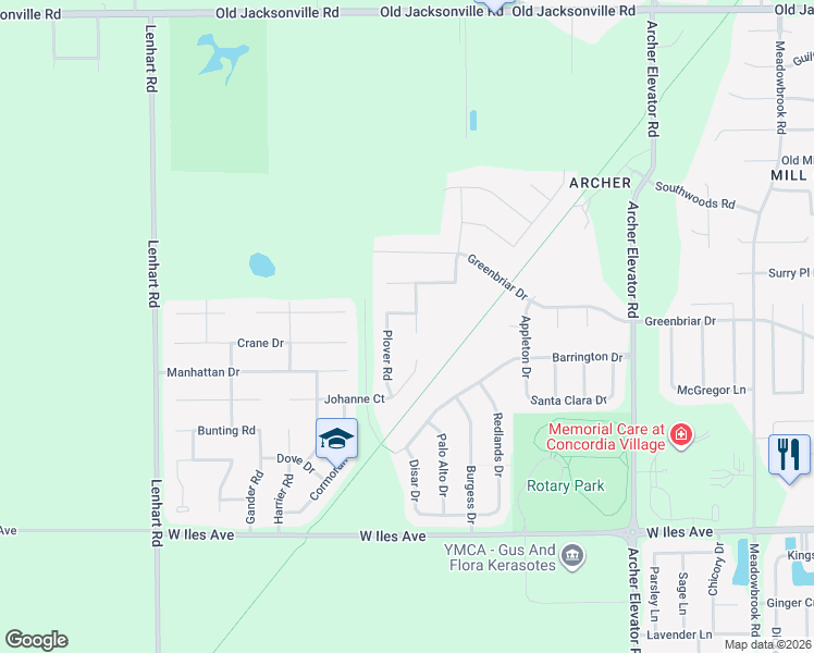 map of restaurants, bars, coffee shops, grocery stores, and more near 1707 Tern Place in Springfield