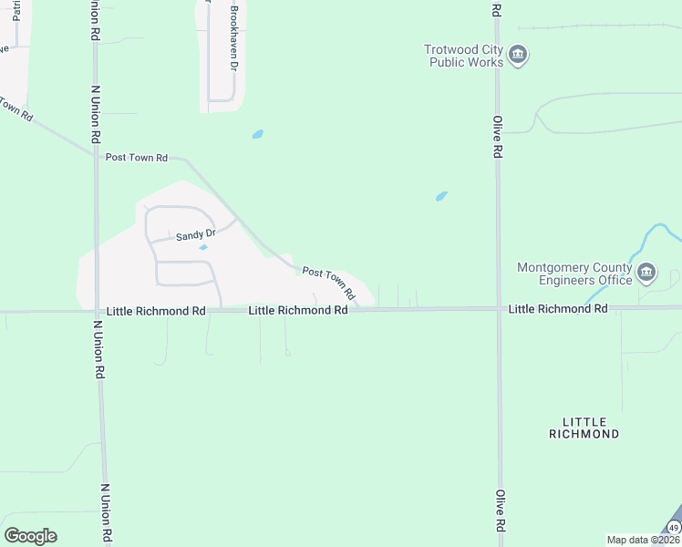 map of restaurants, bars, coffee shops, grocery stores, and more near 6387 Post Town Road in Dayton