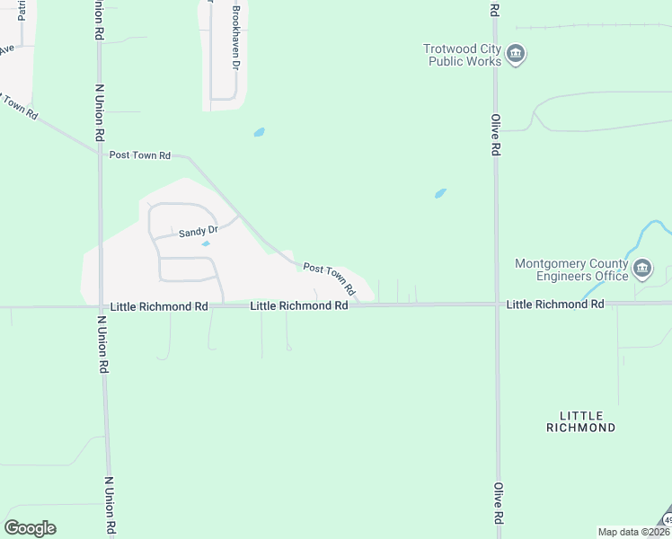 map of restaurants, bars, coffee shops, grocery stores, and more near 6387 Post Town Road in Dayton