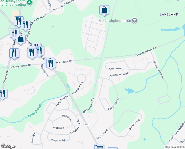 map of restaurants, bars, coffee shops, grocery stores, and more near 409 Paddock Court in Washington Township