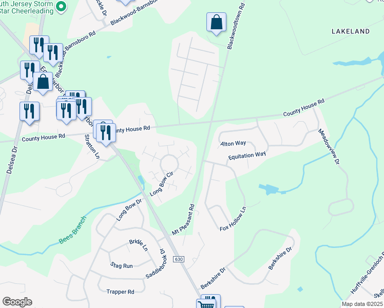 map of restaurants, bars, coffee shops, grocery stores, and more near 409 Paddock Court in Washington Township
