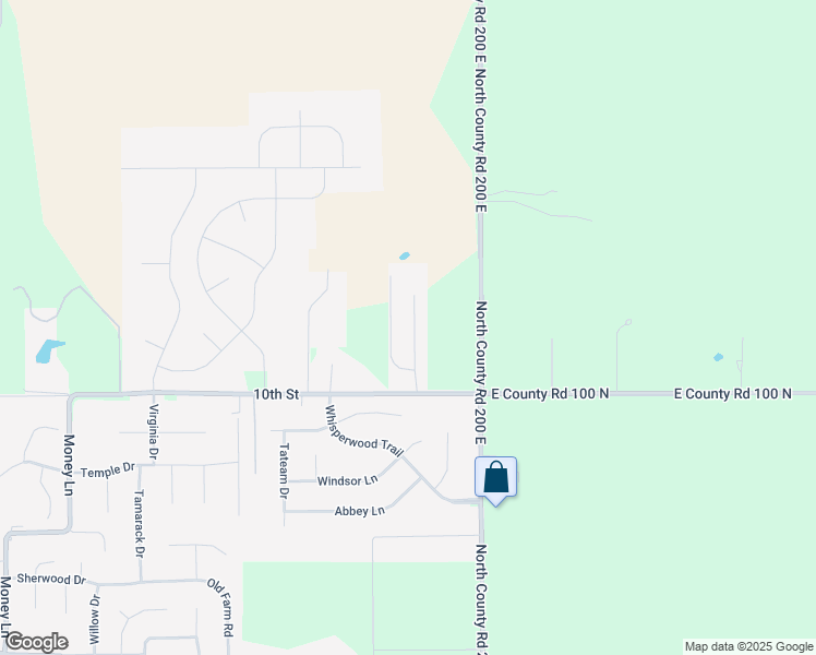 map of restaurants, bars, coffee shops, grocery stores, and more near 60 South County Road 300 East in Danville