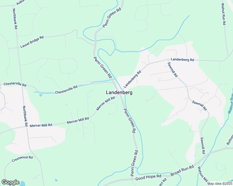 map of restaurants, bars, coffee shops, grocery stores, and more near 105 Mercer Mill Road in Landenberg