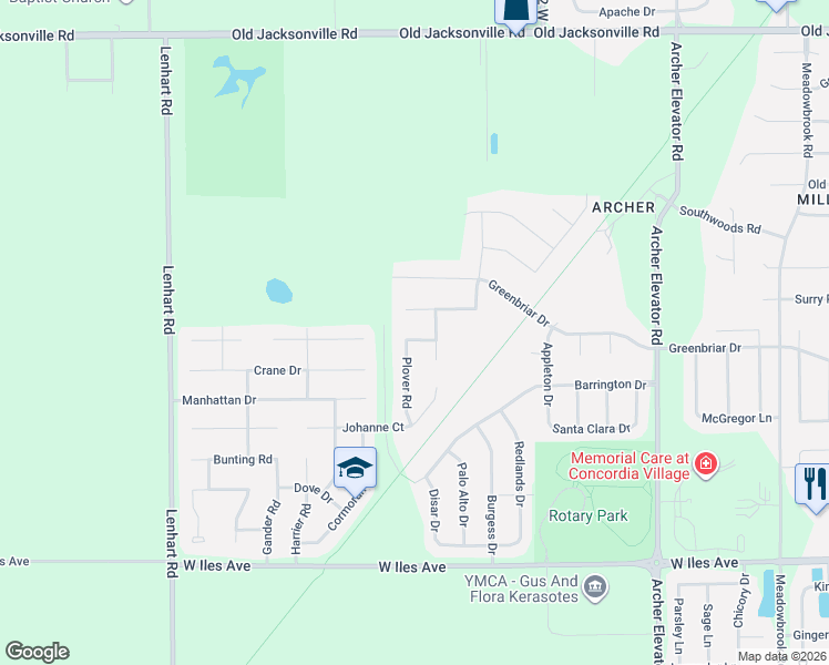 map of restaurants, bars, coffee shops, grocery stores, and more near 1707 Tern Place in Springfield