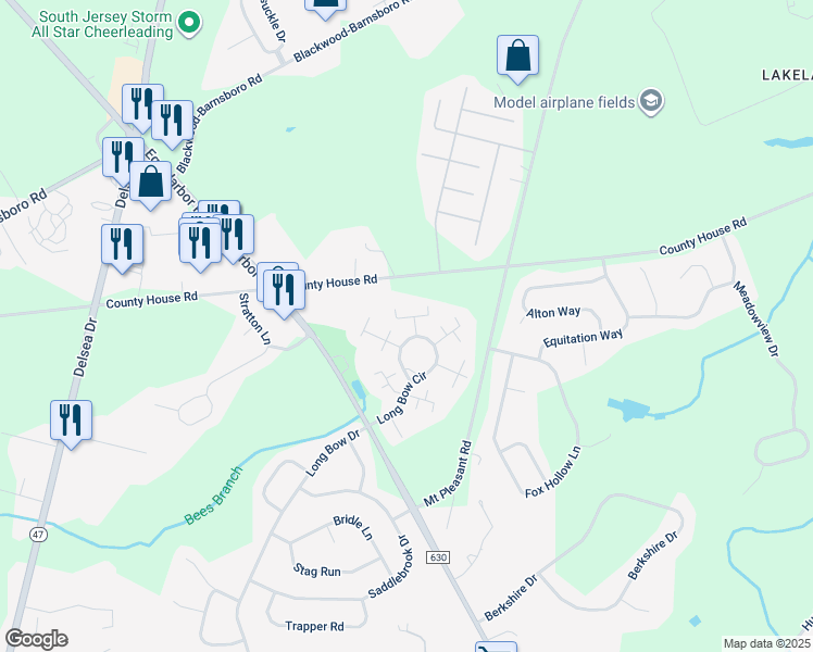 map of restaurants, bars, coffee shops, grocery stores, and more near 558 Shetland Court in Washington Township
