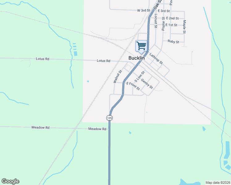 map of restaurants, bars, coffee shops, grocery stores, and more near 212-214 Walnut Street in Bucklin