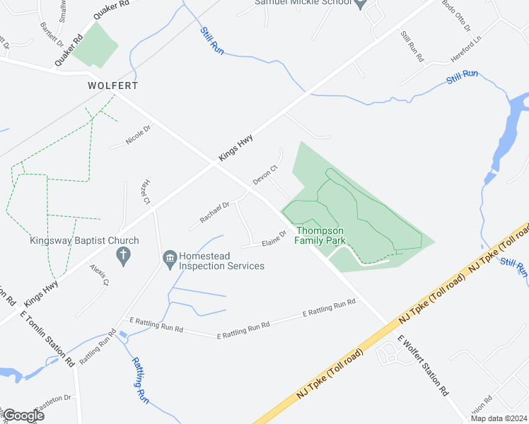 map of restaurants, bars, coffee shops, grocery stores, and more near 31 East Wolfert Station Road in Mickleton