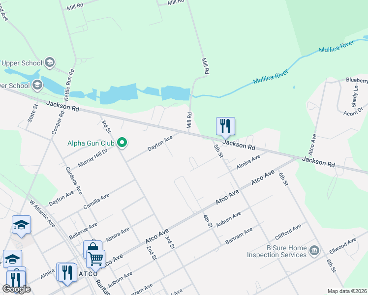 map of restaurants, bars, coffee shops, grocery stores, and more near 434 4th Street in Atco