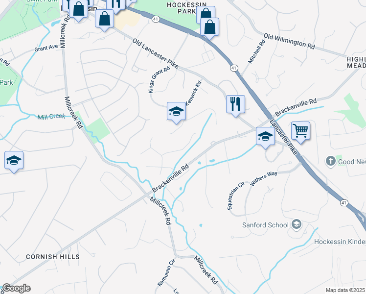 map of restaurants, bars, coffee shops, grocery stores, and more near in Hockessin