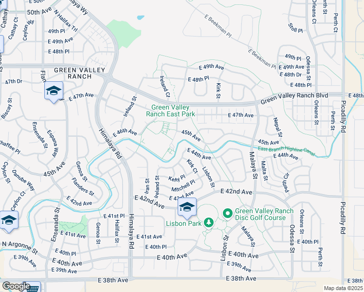 map of restaurants, bars, coffee shops, grocery stores, and more near 4450 Jebel Street in Denver