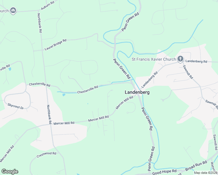 map of restaurants, bars, coffee shops, grocery stores, and more near 112 Chesterville Road in Landenberg