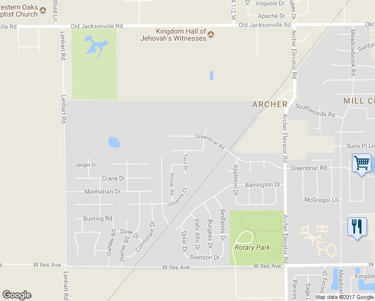 map of restaurants, bars, coffee shops, grocery stores, and more near Chestnut Drive in Springfield