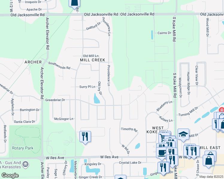 map of restaurants, bars, coffee shops, grocery stores, and more near 76 Providence Lane in Springfield