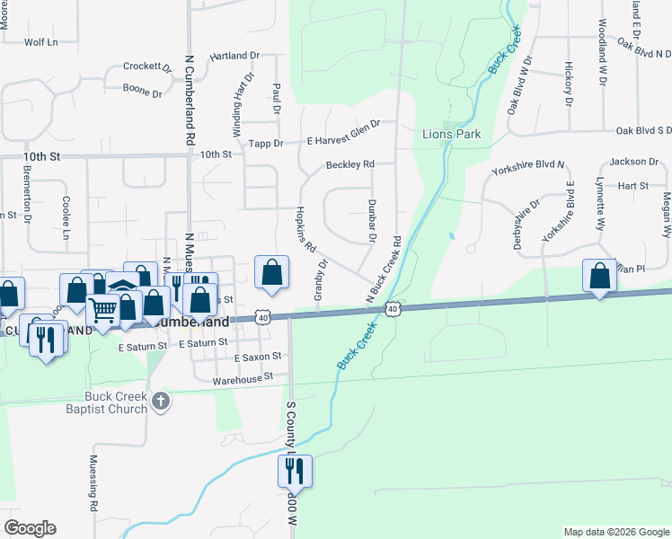 map of restaurants, bars, coffee shops, grocery stores, and more near 204 Hopkins Road in Cumberland