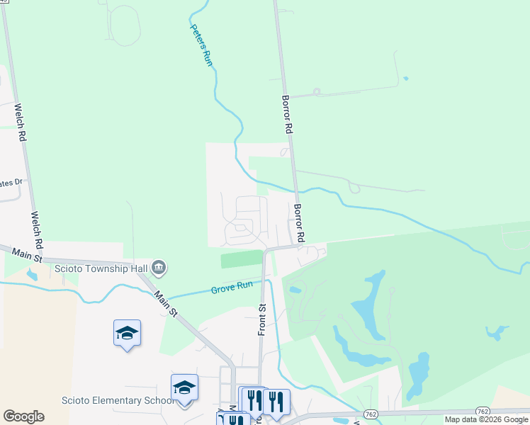 map of restaurants, bars, coffee shops, grocery stores, and more near 424 Lockbay Road in Commercial Point