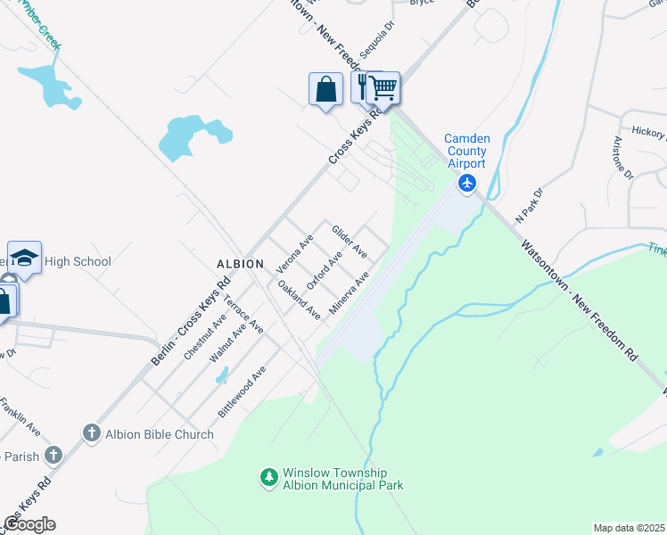 map of restaurants, bars, coffee shops, grocery stores, and more near 511 Surrey Avenue in Berlin