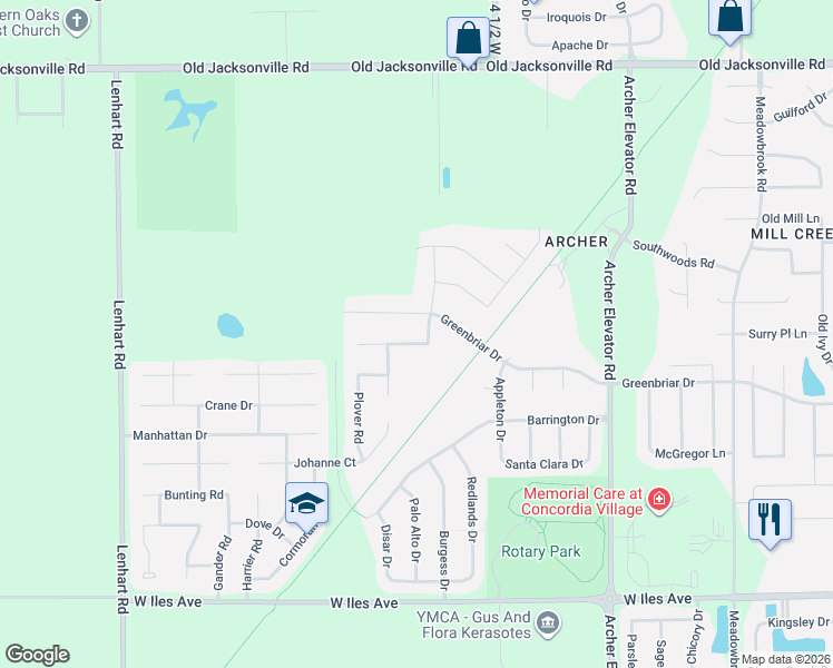 map of restaurants, bars, coffee shops, grocery stores, and more near Winston Drive in Springfield