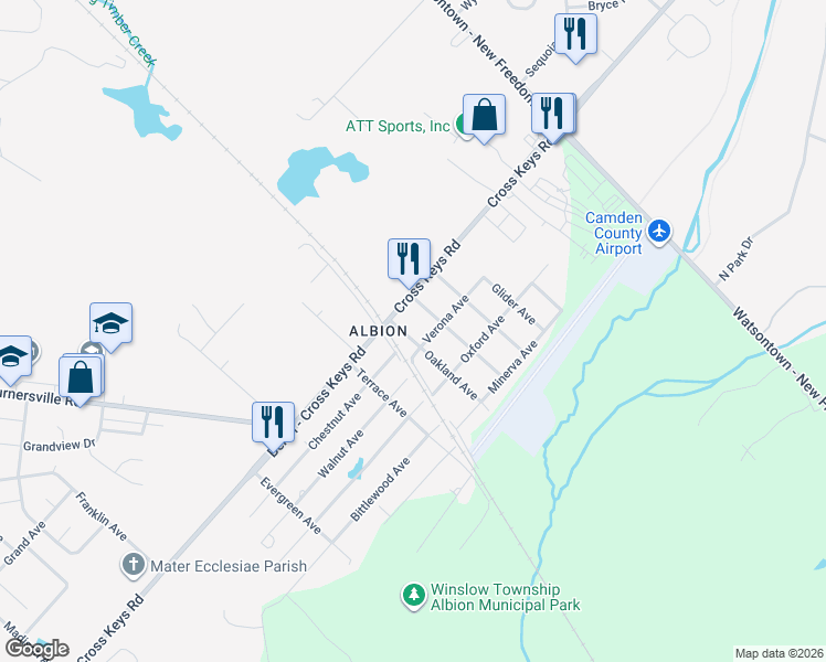 map of restaurants, bars, coffee shops, grocery stores, and more near 522 Oakland Avenue in Berlin