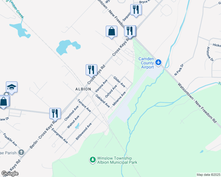 map of restaurants, bars, coffee shops, grocery stores, and more near 511 Surrey Avenue in Berlin