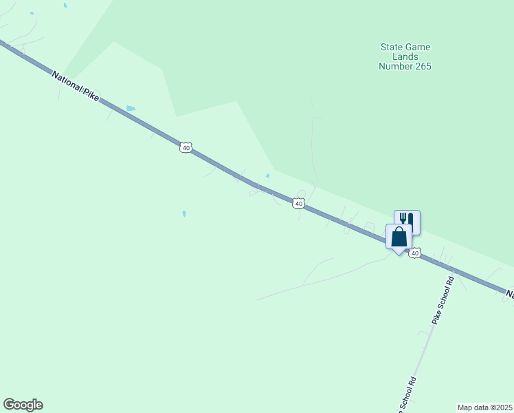 map of restaurants, bars, coffee shops, grocery stores, and more near 4508 National Pike in Markleysburg