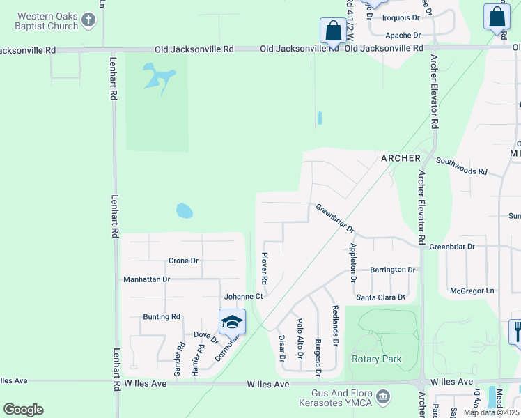 map of restaurants, bars, coffee shops, grocery stores, and more near Chestnut Drive in Springfield