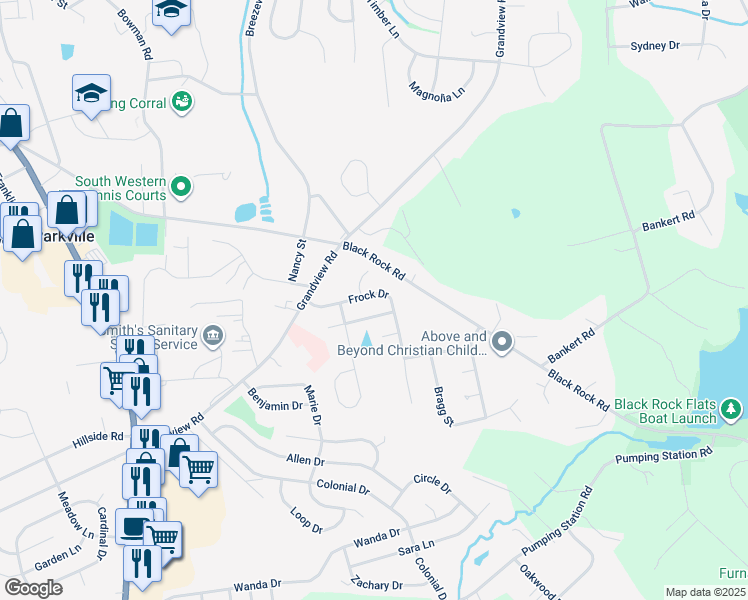 map of restaurants, bars, coffee shops, grocery stores, and more near 33 Frock Drive in Hanover