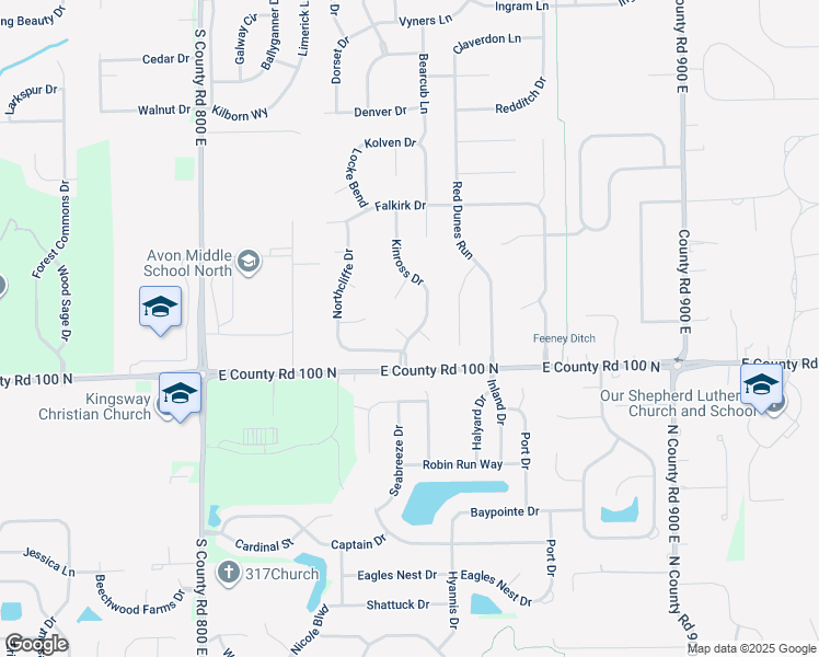 map of restaurants, bars, coffee shops, grocery stores, and more near 8420 Braid Circle in Avon