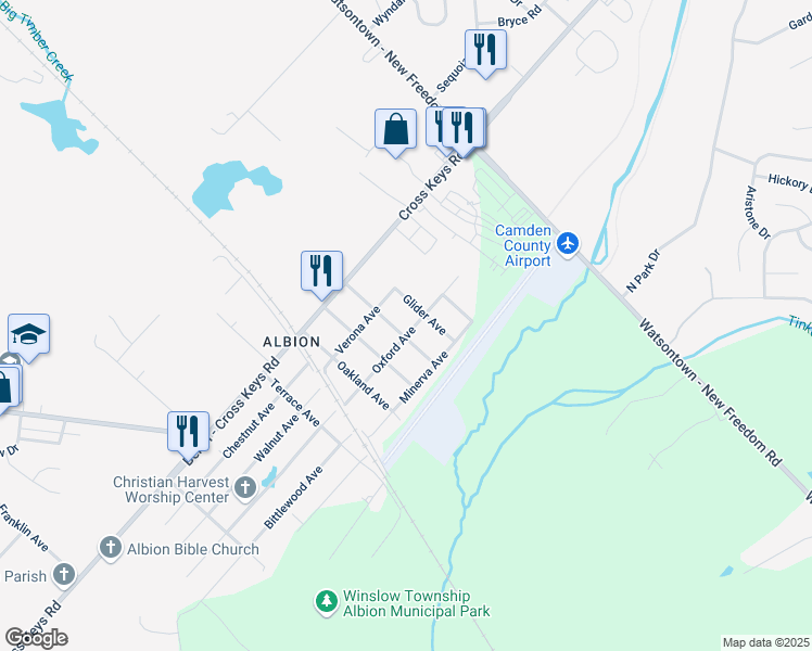 map of restaurants, bars, coffee shops, grocery stores, and more near 511 Surrey Avenue in Berlin