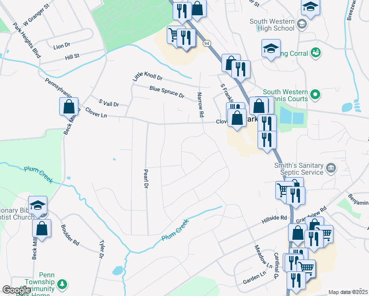 map of restaurants, bars, coffee shops, grocery stores, and more near 101 Granbury Crossing in Hanover