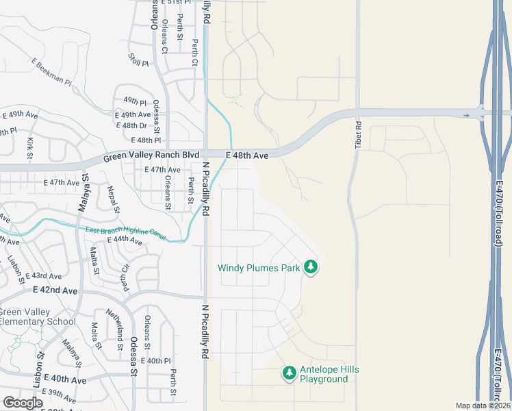 map of restaurants, bars, coffee shops, grocery stores, and more near 21943 East 46th Avenue in Aurora
