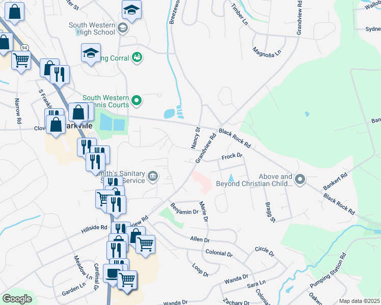 map of restaurants, bars, coffee shops, grocery stores, and more near 381 Sonny Street in Hanover