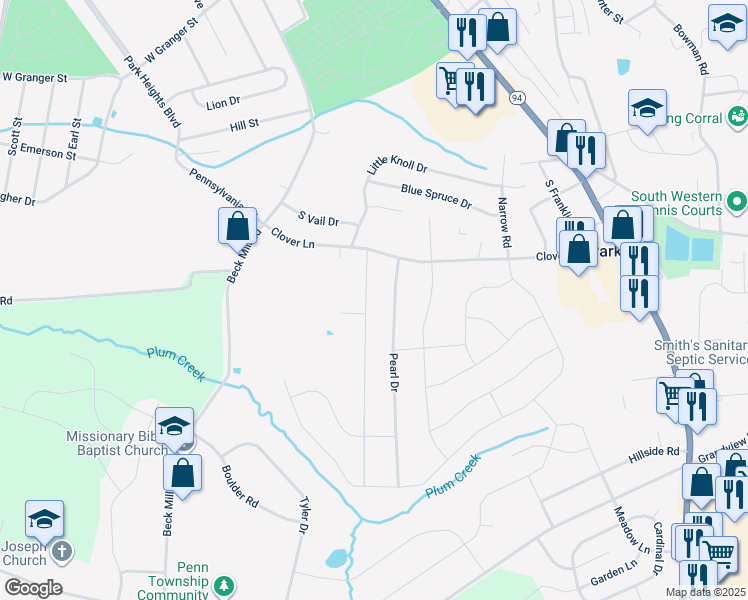 map of restaurants, bars, coffee shops, grocery stores, and more near 1060 Bair Road in Hanover