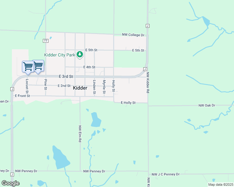 map of restaurants, bars, coffee shops, grocery stores, and more near 159 Holly Street in Kidder