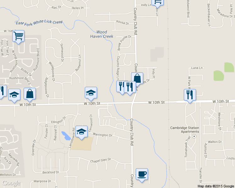 map of restaurants, bars, coffee shops, grocery stores, and more near 8354 Little Eagle Court in Indianapolis