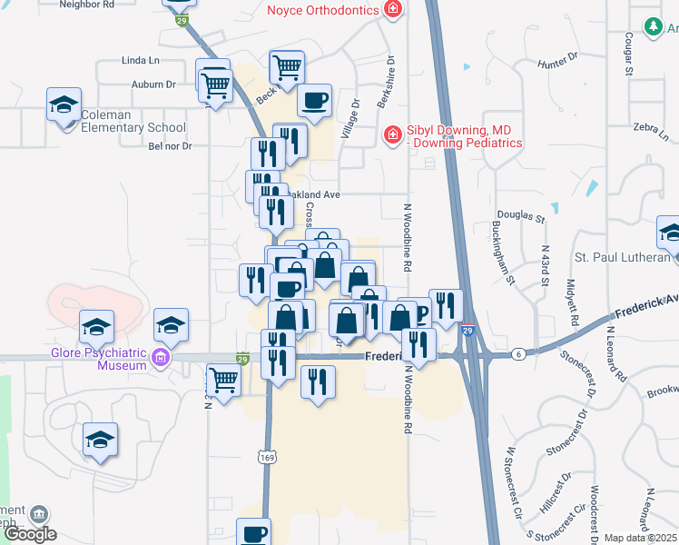 map of restaurants, bars, coffee shops, grocery stores, and more near in Saint Joseph