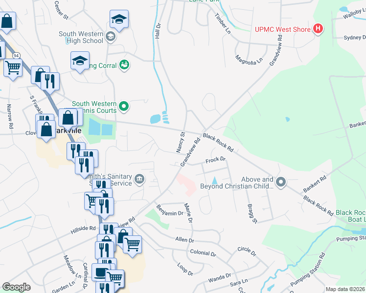 map of restaurants, bars, coffee shops, grocery stores, and more near 3036 Nancy St in Hanover