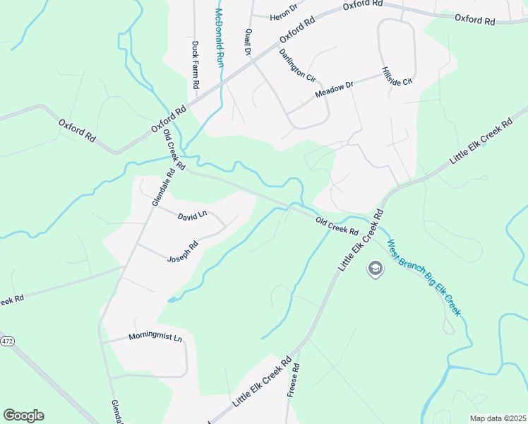 map of restaurants, bars, coffee shops, grocery stores, and more near 291 Old Creek Road in Oxford