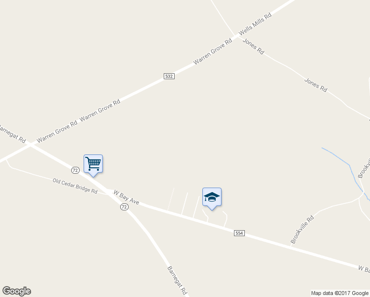 map of restaurants, bars, coffee shops, grocery stores, and more near 1544 West Bay Avenue in Barnegat Township