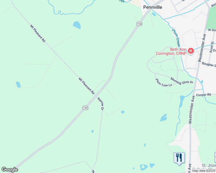 map of restaurants, bars, coffee shops, grocery stores, and more near 3001 Hanover Pike in Hanover