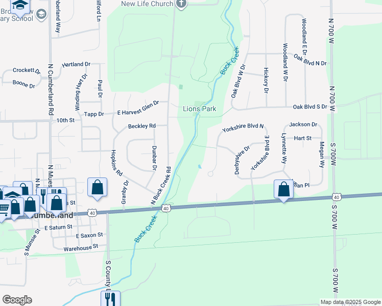 map of restaurants, bars, coffee shops, grocery stores, and more near 136 West Yorkshire Boulevard in Indianapolis