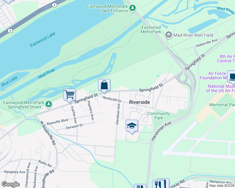 map of restaurants, bars, coffee shops, grocery stores, and more near 905 Glendean Avenue in Dayton
