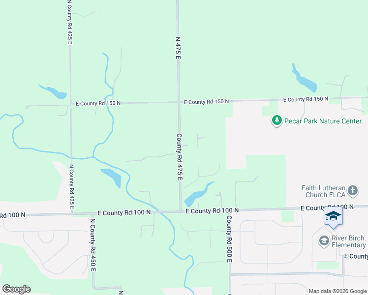 map of restaurants, bars, coffee shops, grocery stores, and more near 1353 County Road 475 East in Avon