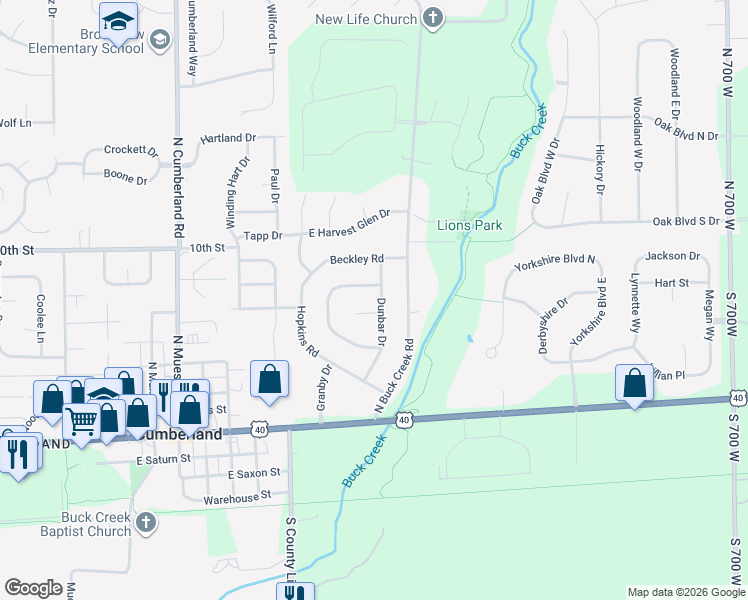 map of restaurants, bars, coffee shops, grocery stores, and more near 708 Dunbar Drive in Cumberland