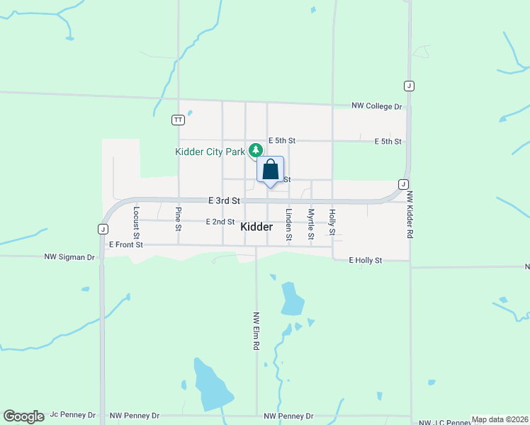 map of restaurants, bars, coffee shops, grocery stores, and more near 304 Walnut Street in Kidder