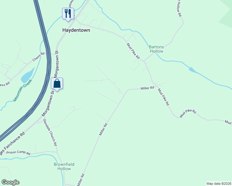 map of restaurants, bars, coffee shops, grocery stores, and more near 119 Cooley Estate Road in Smithfield