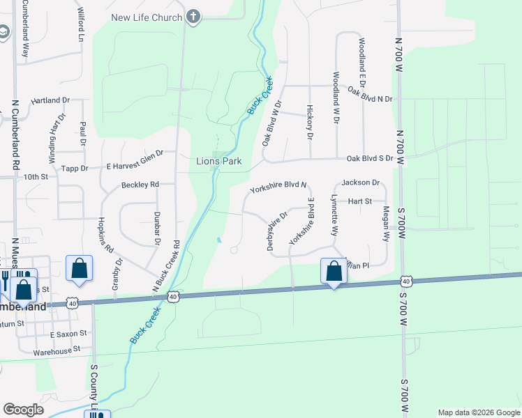 map of restaurants, bars, coffee shops, grocery stores, and more near 7485 West Yorkshire Boulevard in Indianapolis